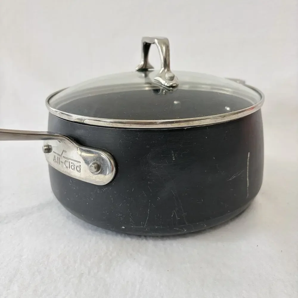All-Clad Metalcrafters Hard Anodized Nonstick3.5QT 3.3L Saucepan Pot With Lid.